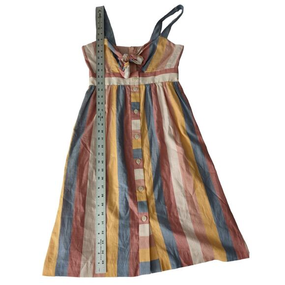 Madewell Women's Tie-Front Cutout Dress in Sherbet Stripe Dress Size 00 - Picture 7 of 10